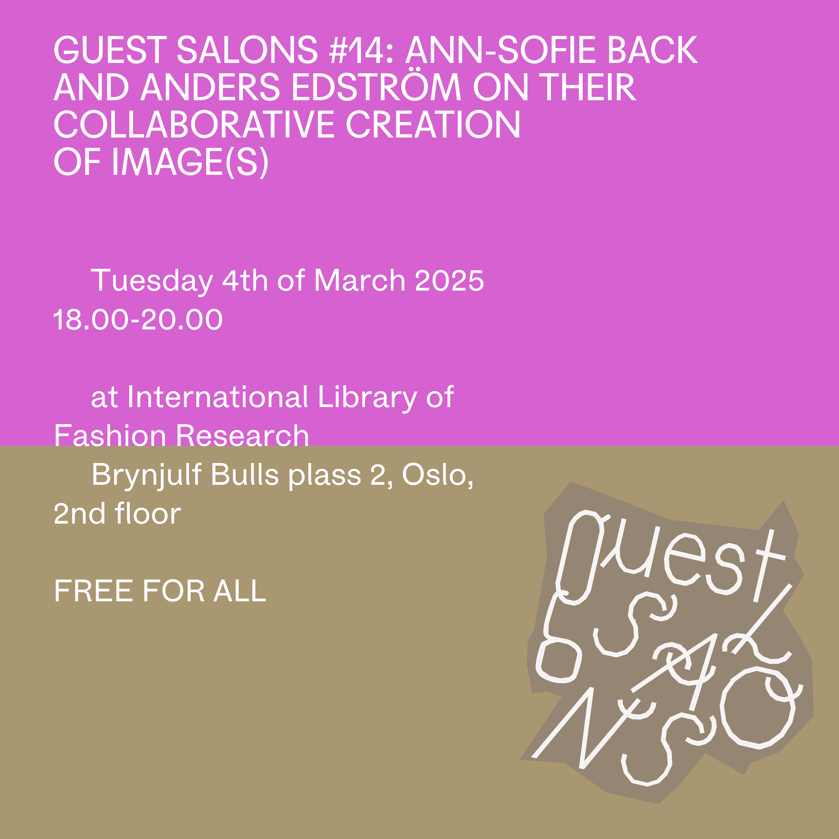Guest Salons #14: Ann-Sofie Back and Anders Edström on their Collaborative Creation of Image(s)